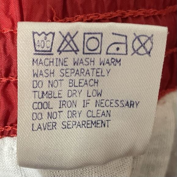 Vintage Reebok Windbreaker Track Pants Mens Size XL Red Zip Ankles Lined Baggy - Picture 8 of 9